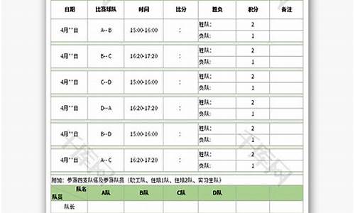 篮球比赛日程表怎么画_篮球赛事日程表格