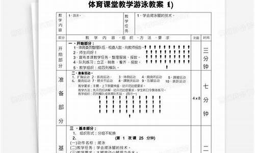 游泳体育课堂教学设计案例范文_游泳优质课教案